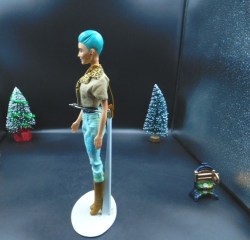 blue hair fashion doll side a